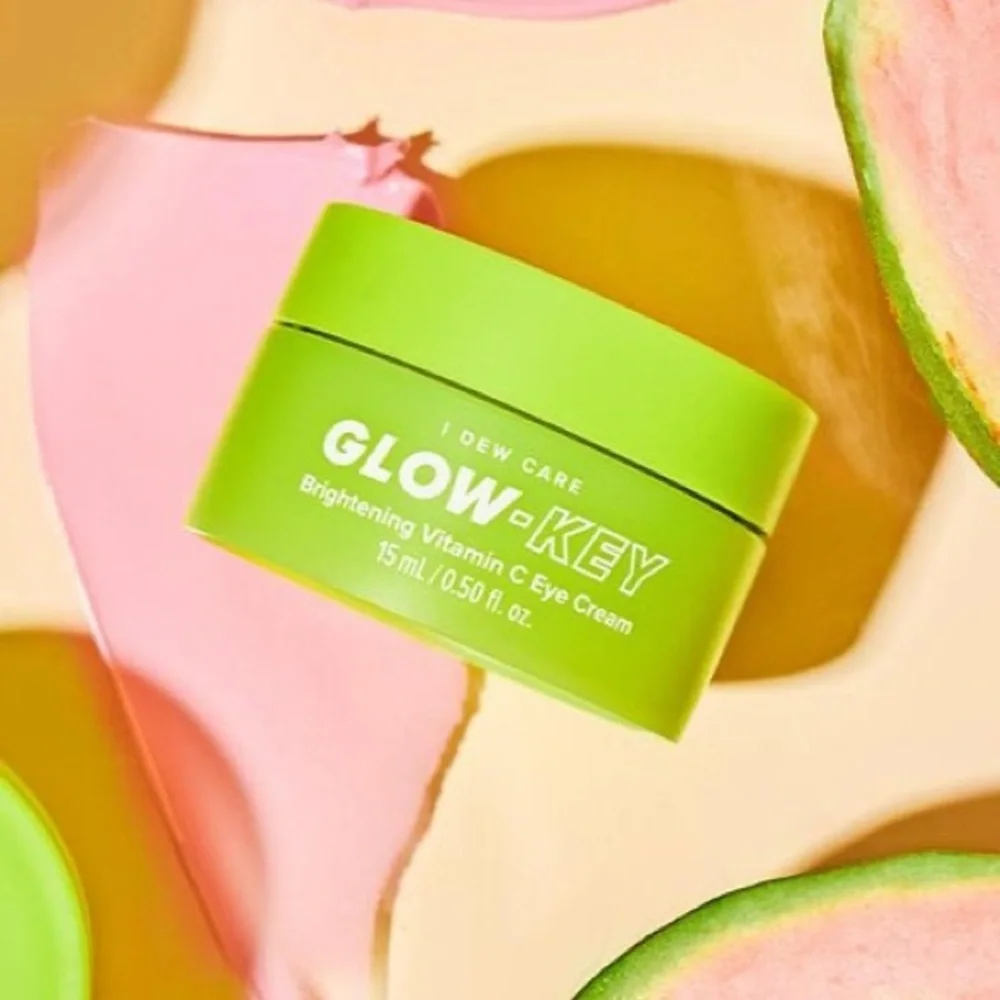 I Dew Care Glow-Key Brightening Vitamin C Eye‎ Cream + De-Puffing Applicator NWB